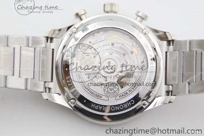 MIROTIME 0315 FastDry Portugieser Chronograph IW371615 ZF Best Edition Green Dial on SS Bracelet A7750 (Slim Movement) 7038